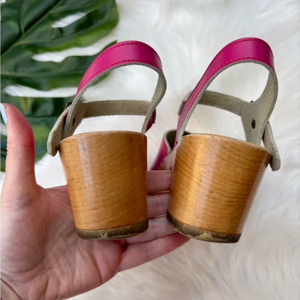 Sven Vollsjo Leaf Punch Clog Ankle Strap Fuchsia - Picture 5 of 10